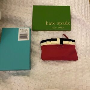 NWOT Kate Spade pink and Black barrow coin purse